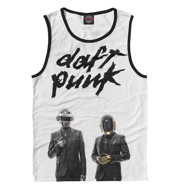 Мужская майка с изображением Daft Punk цвета Белый