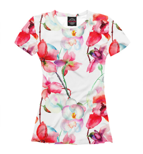 

Футболки Print Bar, Белый, Орхидеи