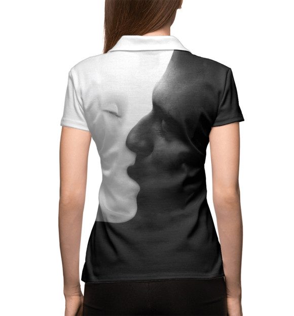 Женское поло с изображением Черное и белое цвета Белый