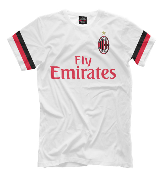Мужская футболка с изображением AC Milan цвета Молочно-белый