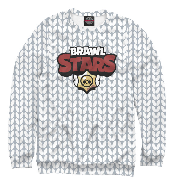 Мужской свитшот с изображением Brawl Stars цвета Белый