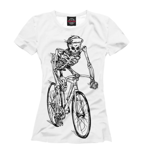 Женская футболка с изображением Велосипедист цвета Белый