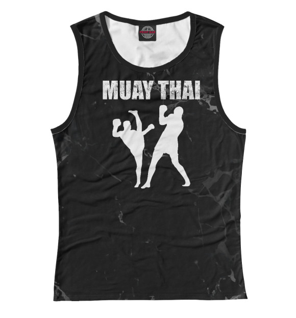 Женская майка с изображением Muay Thai цвета Белый