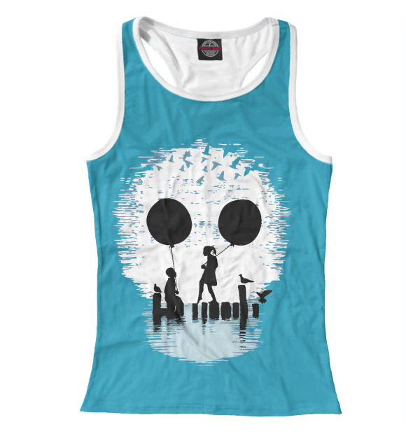 Женская майка-борцовка с изображением Иллюзия цвета Белый