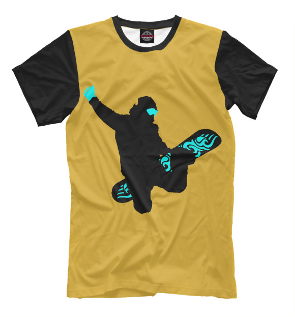 Футболка для мальчиков с изображением Snowboard Fly цвета Хаки