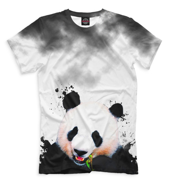 Мужская футболка с изображением Панда цвета Молочно-белый