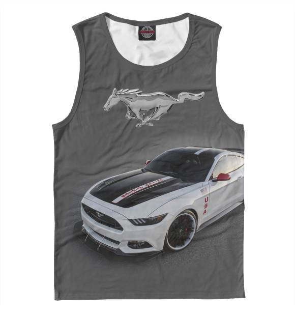 Майка для мальчика с изображением Mustang цвета Белый