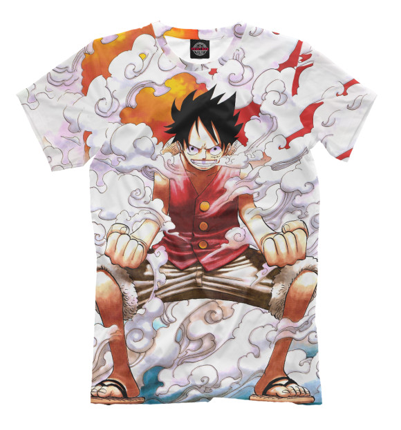 Мужская футболка с изображением One Piece цвета Молочно-белый