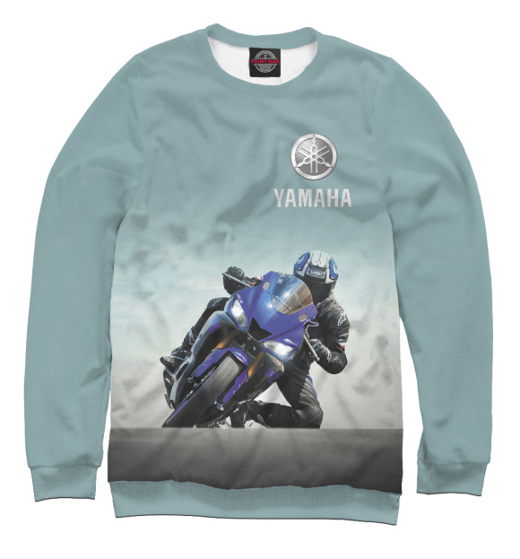 Мужской свитшот с изображением Yamaha цвета Белый