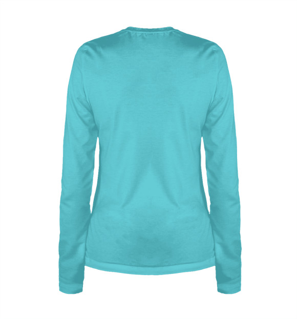 Женский лонгслив с притом Котик с шариком цвета Белый Женский лонгслив с изображением Котик с шариком цвета Белый