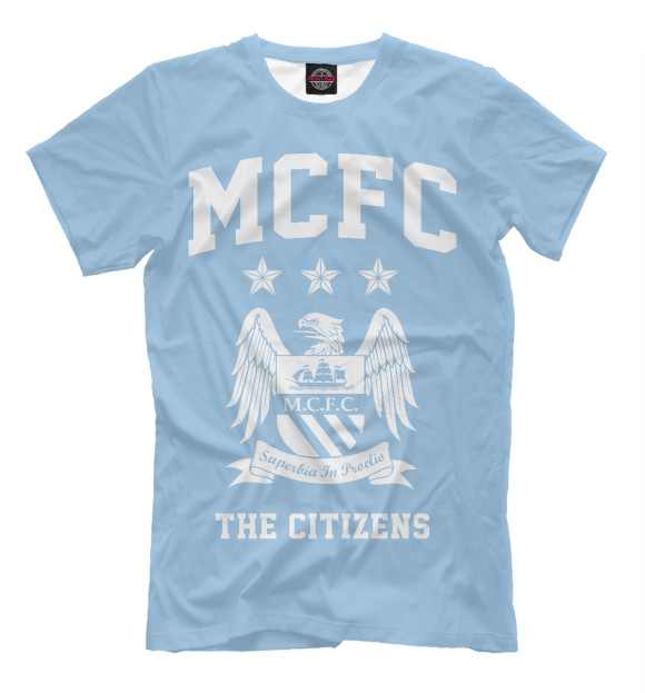 Мужская футболка с изображением Манчестер Сити цвета Светло-сиреневый