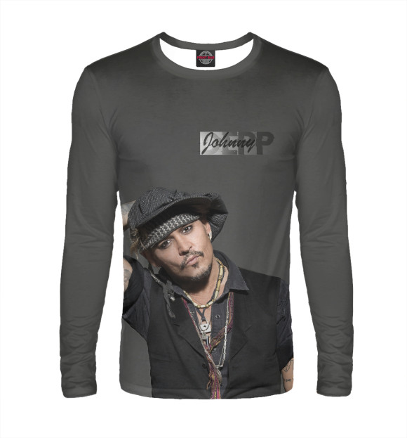 Мужской лонгслив с изображением Johnny цвета Белый