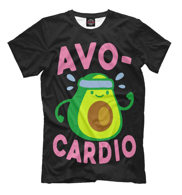 Мужская футболка с изображением Avo-Cardio цвета Черный