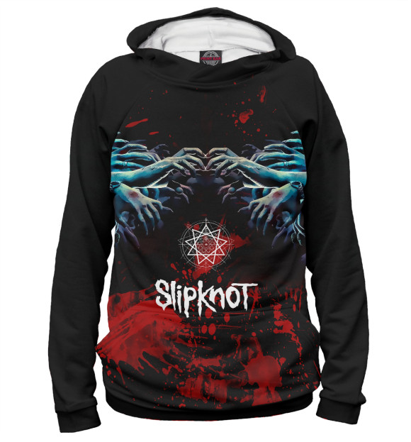Мужское худи с изображением Slipknot цвета Белый