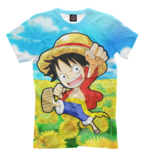 Мужская футболка с изображением One Piece цвета Молочно-белый