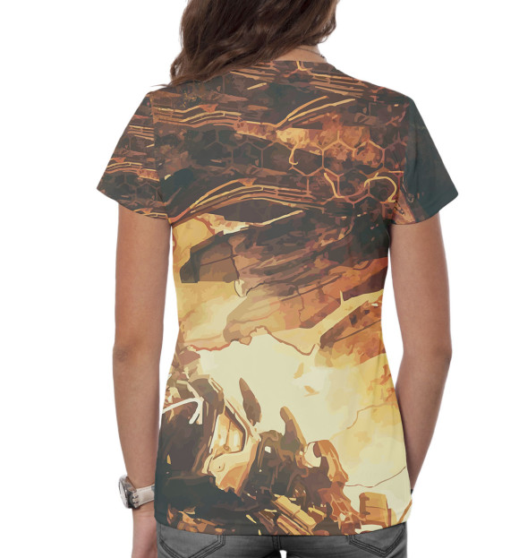 Женская футболка с изображением Horizon Zero Dawn цвета Белый