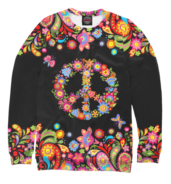 Свитшот для мальчиков с изображением Пацифист цвета Белый