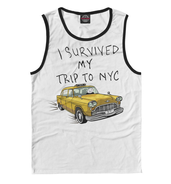 Майка для мальчика с изображением I survived my trip to NY city цвета Белый