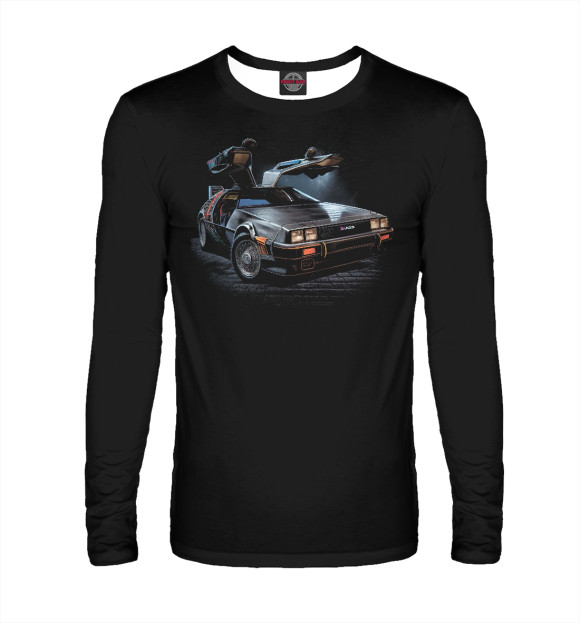 Мужской лонгслив с изображением Back to the Future Delorian цвета Белый