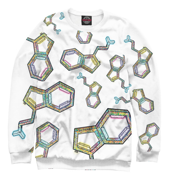 Свитшот для девочек с изображением Molecule цвета Белый