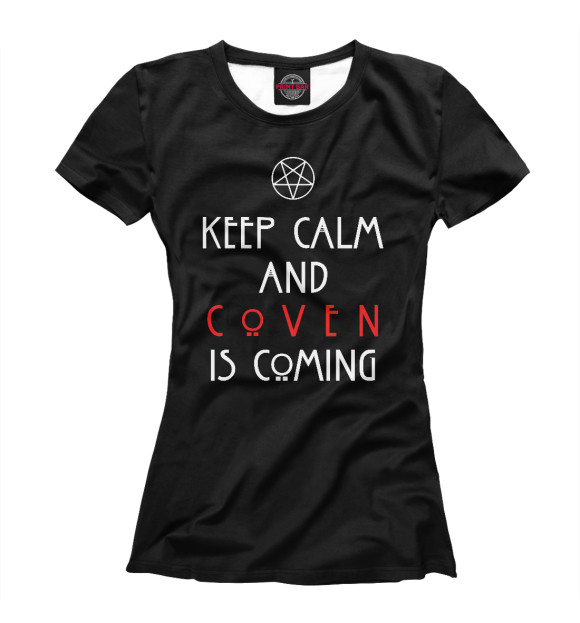 Женская футболка с изображением Coven is coming цвета Белый
