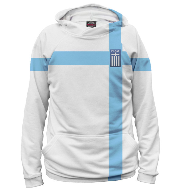 Женское худи с изображением Сборная Греции цвета Белый