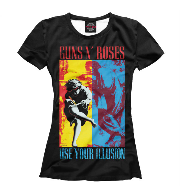 Женская футболка с изображением Guns N' Roses цвета Белый