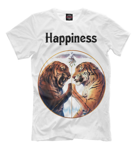 

Футболки Print Bar, Молочно-белый, Happiness