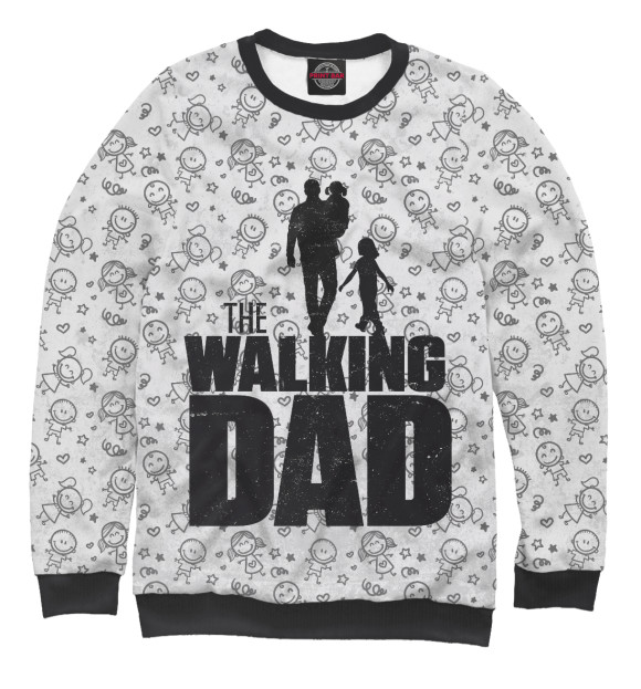 Мужской свитшот с изображением Walking Dad цвета Белый