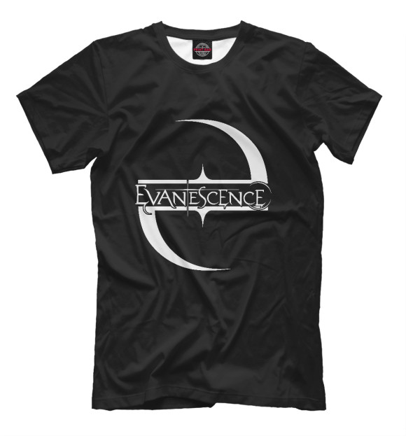 Мужская футболка с изображением Evanescence цвета Черный