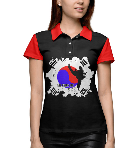 

Поло Print Bar, Белый, Taekwondo Korea