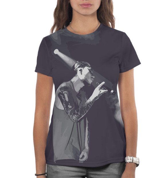 Женская футболка с изображением Скриптонит цвета Белый