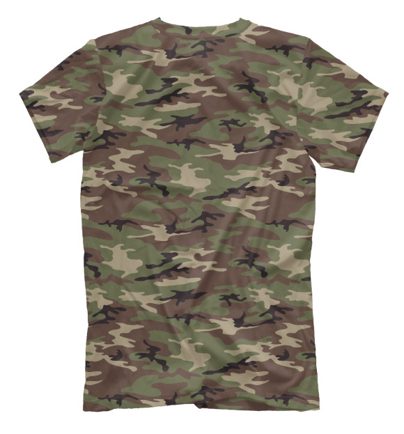 Мужская футболка с изображением Камуфляж - лес цвета Белый