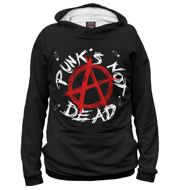 Женское худи с изображением Punks not Dead цвета Белый