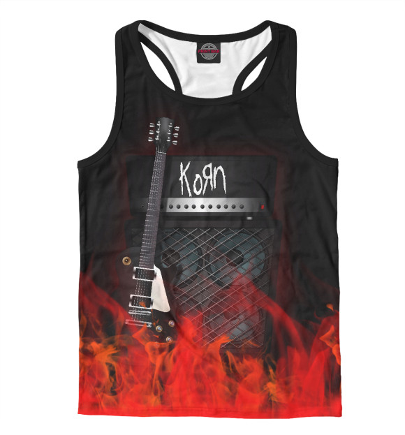 Мужская майка-борцовка с изображением Korn цвета Белый