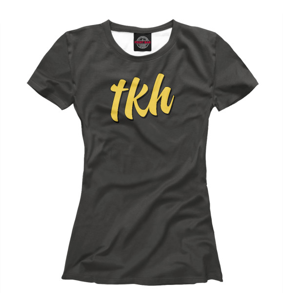 Женская футболка с изображением Tkh цвета Белый