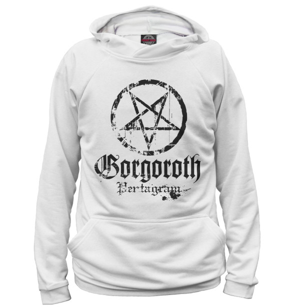 Мужское худи с изображением Gorgoroth цвета Белый
