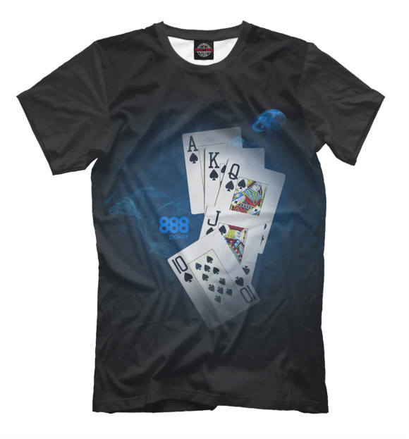 Футболка для мальчиков с изображением 888 покер цвета Черный