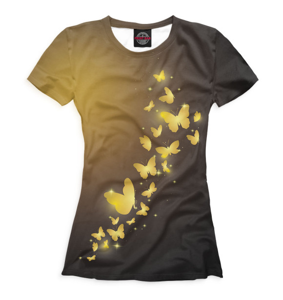 Женская футболка с изображением Бабочки цвета Белый
