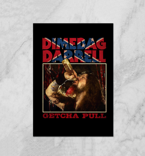 Плакат с притом Dimebag Darrell цвета Белый Плакат с изображением Dimebag Darrell цвета Белый