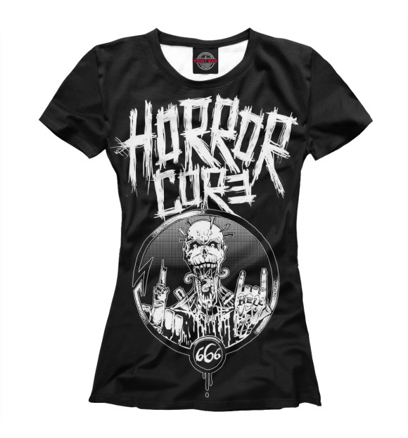 Футболка для девочек с изображением Horrorcore цвета Белый