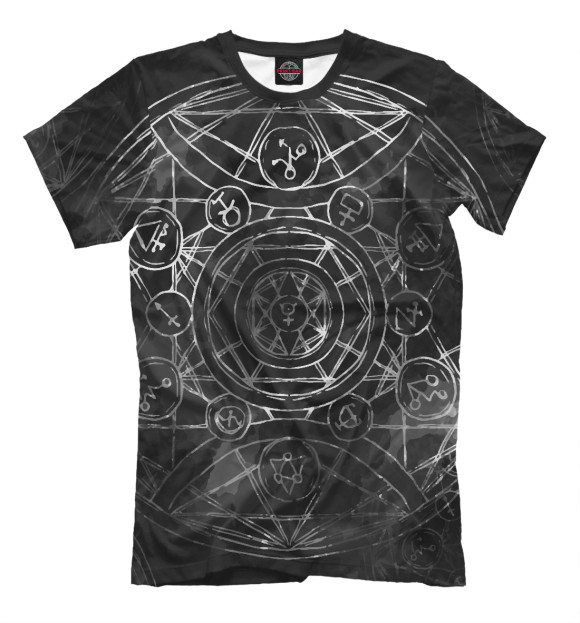 Мужская футболка с изображением Black alchemy цвета Черный