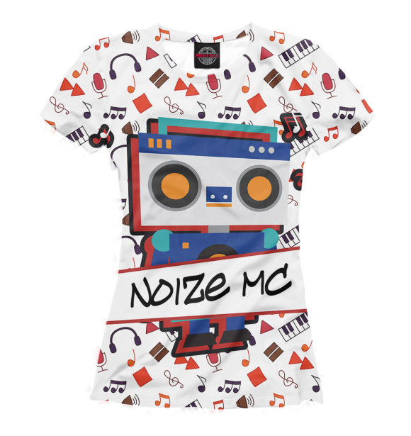 Женская футболка с изображением Noize MC цвета Белый