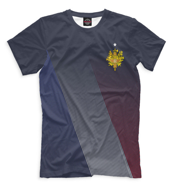 Мужская футболка с изображением Сборная Франции цвета Серый