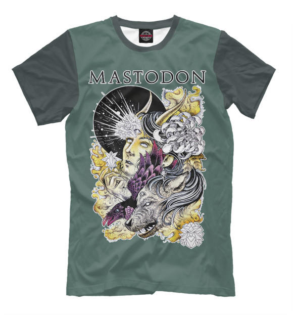 Мужская футболка с изображением Mastodon (fantasy) цвета Белый