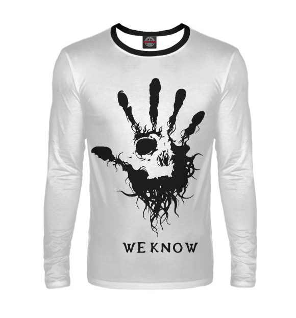 Мужской лонгслив с изображением Тёмное Братство цвета Белый