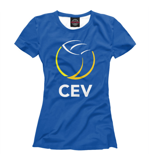 Футболка для девочек с изображением Volleyball CEV (European Volleyball Confederation) цвета Белый