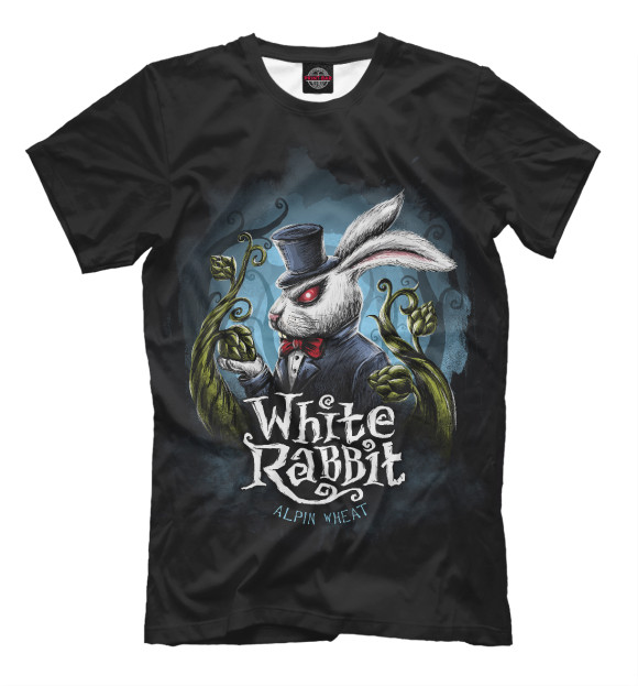 Мужская футболка с изображением White Rabbit цвета Черный