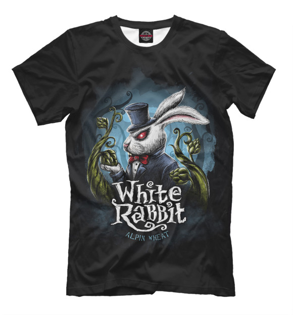 Футболка для мальчиков с изображением White Rabbit цвета Черный