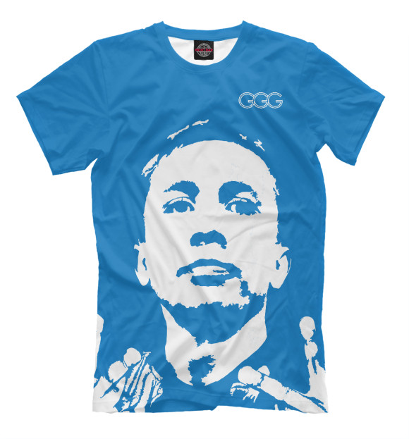 Мужская футболка с изображением GGG Геннадий Головкин цвета Грязно-голубой